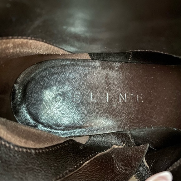 Celine Triomphe Logo Kitty Heels Ankle Boots Authentic 💯 - Picture 7 of 8